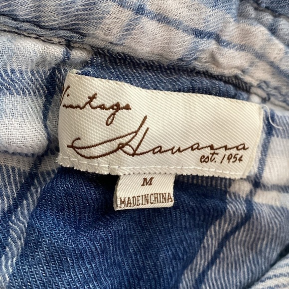 Vintage Havana button down shirt long sleeve w/laced look super soft Size Medium - Picture 8 of 11